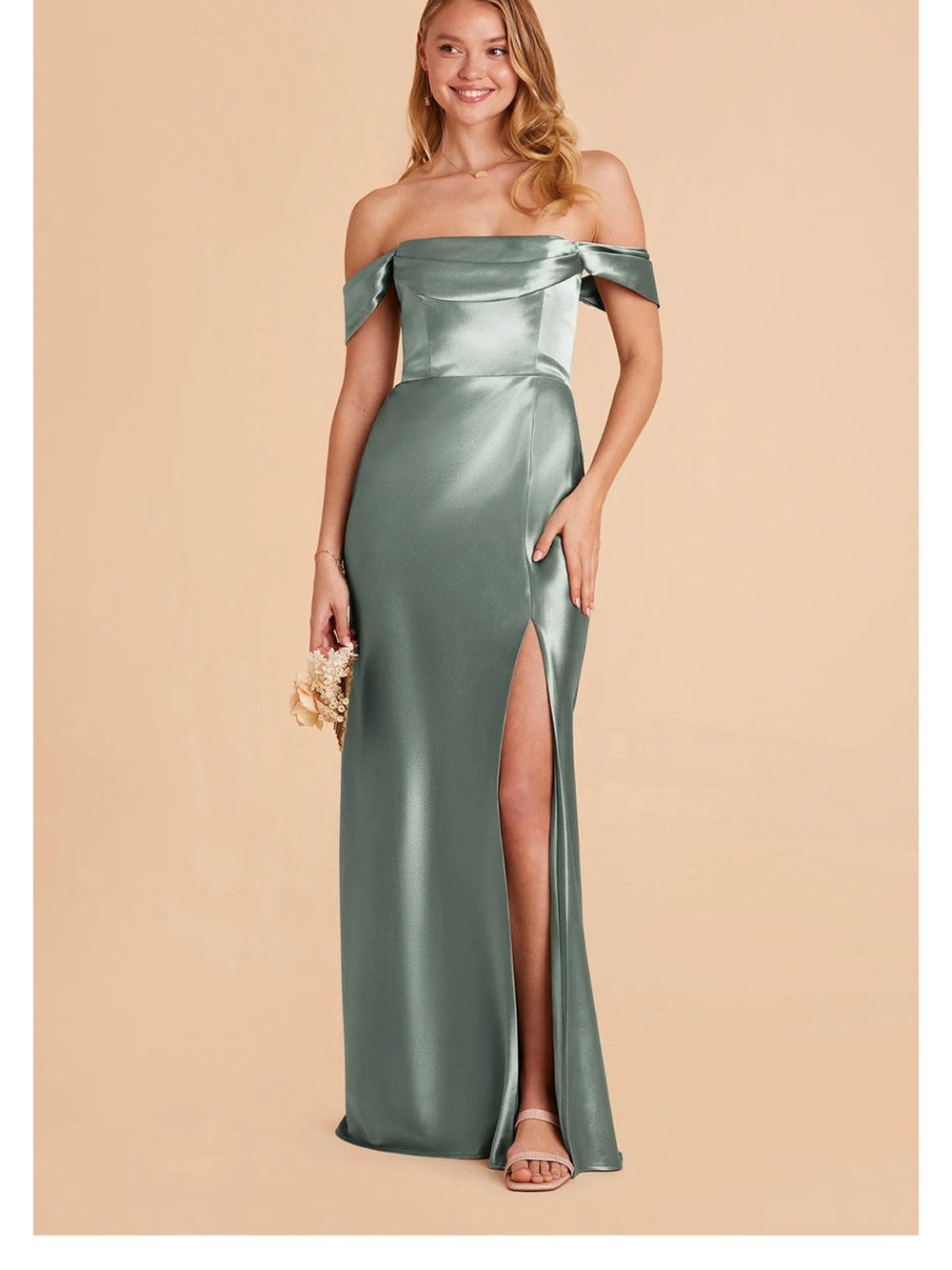Birdy Grey Mia Convertible Dress - Sea Glass Shiny Satin